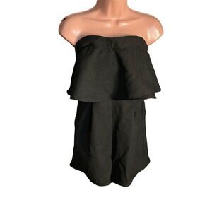 LUXXEL‎ WOMEN’S ( juniors) Black Romper Size Large Inseam 2”